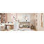 Lit superposé simple en bois sur lit double, lit mezzanine avec maisonnette, maison de campagne, échelle, glissade et garde-corps-569343889