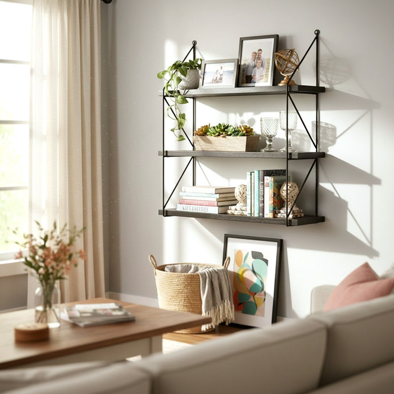 Lakshmi 3 Piece Tiered Shelf, Espresso