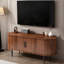 Console de télévision moderne avec compartiment de rangement et porte coulissante, centre de divertissement idéal pour le salon, la chambre à coucher et le bureau-1928628102