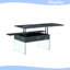 Table basse à plateau relevable avec grain de bois et pieds en verre-963943697