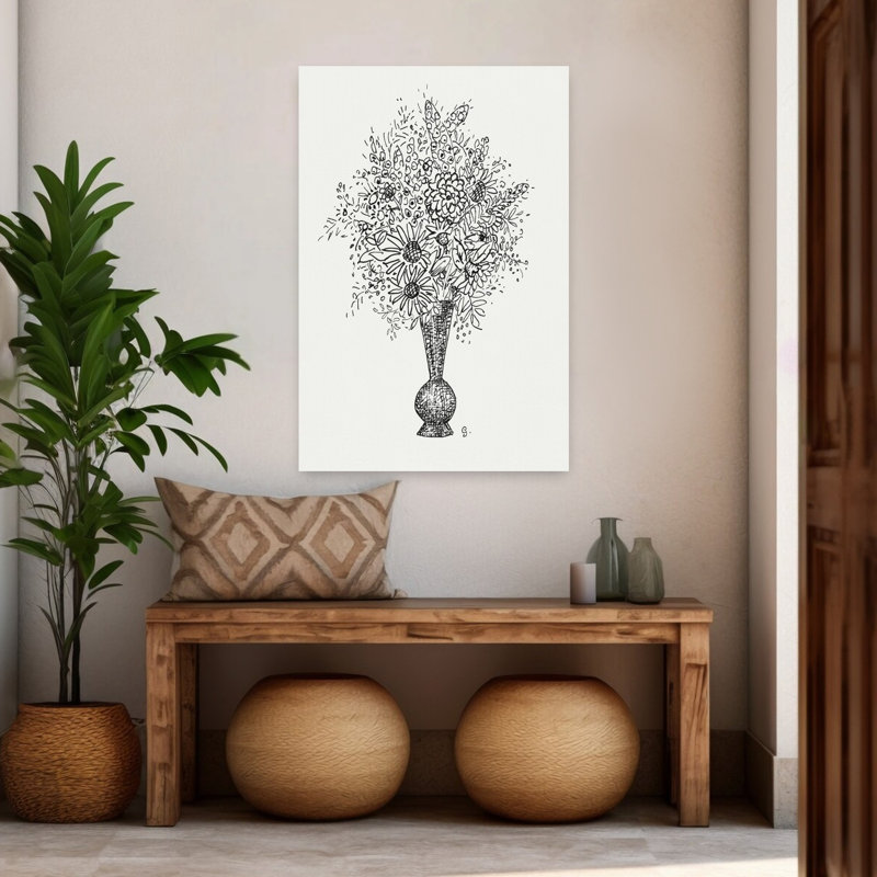 Contemporary Art Contemporary Flower Art, 48" H x 32" W