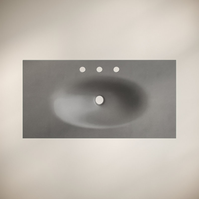 Comptoir de meuble-lavabo en béton, Gris mat foncé, 8 po