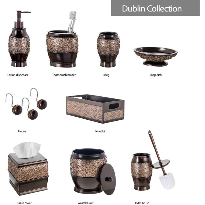Bathroom Accessory Set, Brown