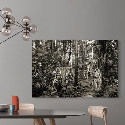 Bengal Tigers (BW) - Wrapped Canvas Print