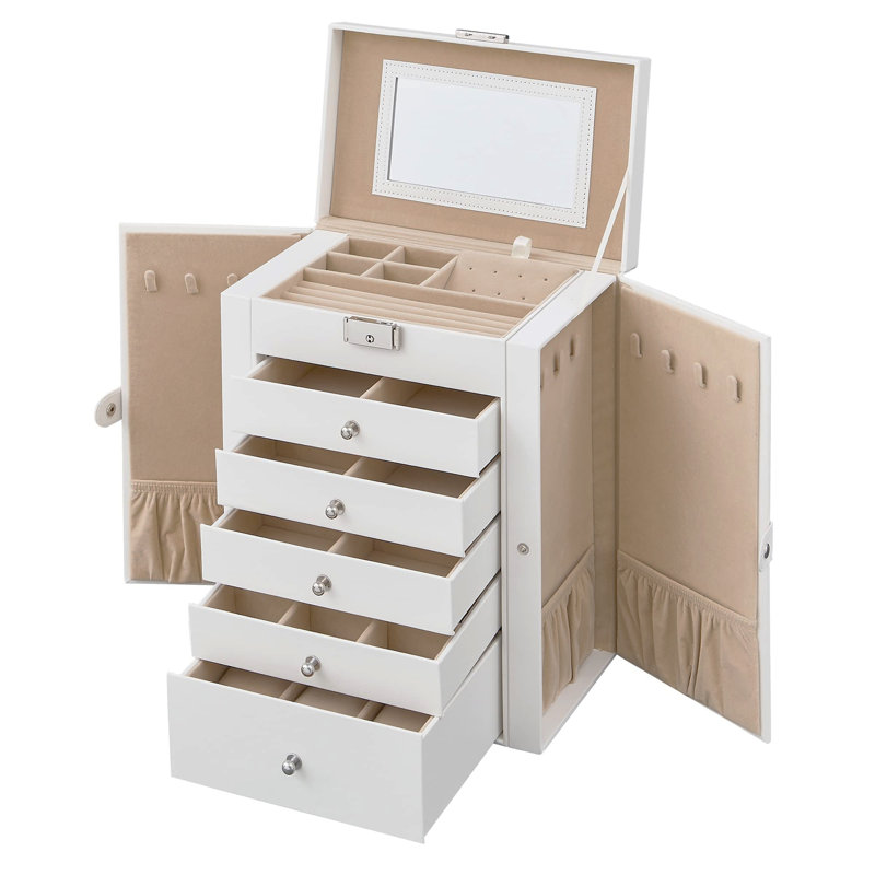 Wood Jewellery Box +, White