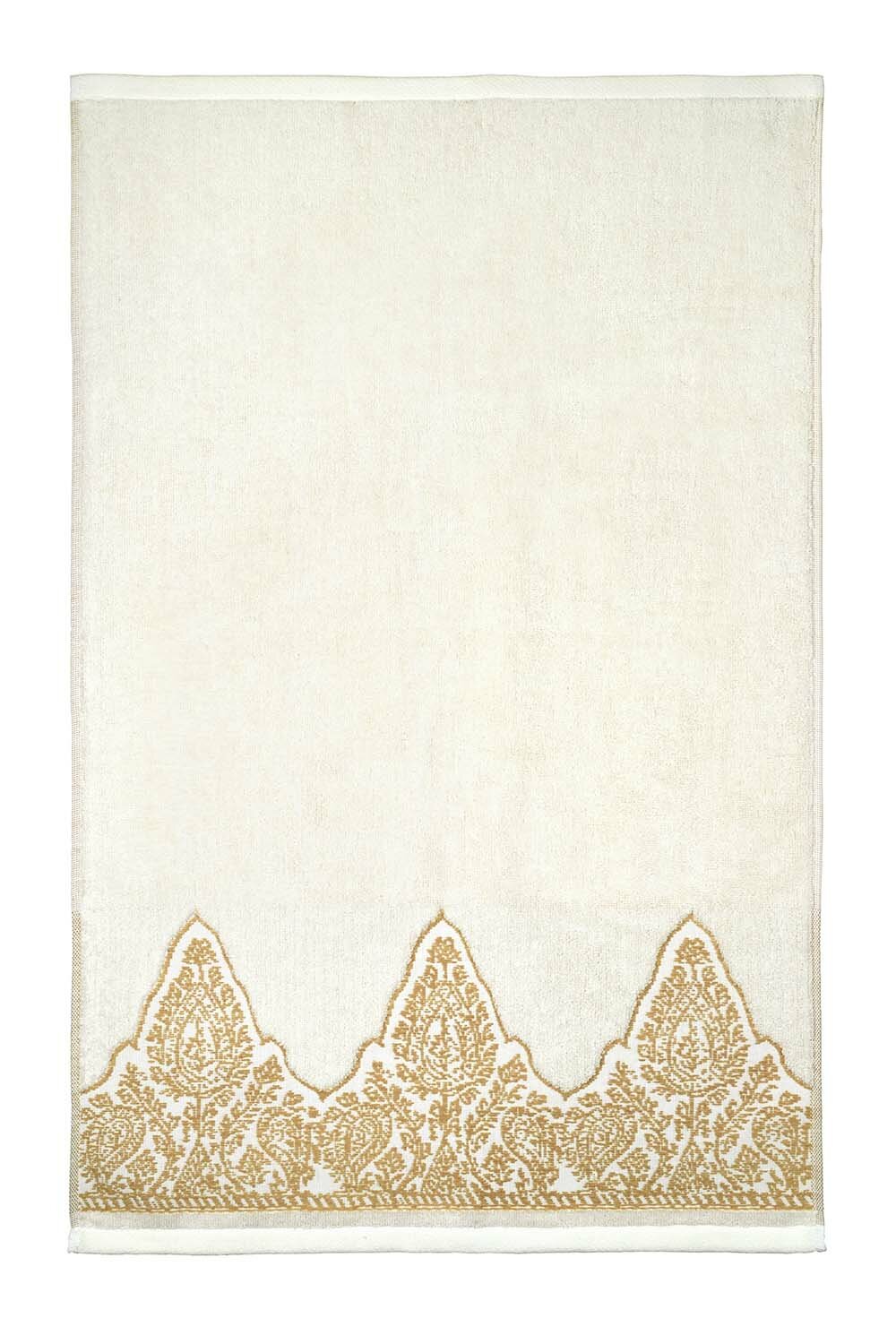 John Robshaw Textiles  Nadir Pearl White/Gold Bath Towel - John Robshaw