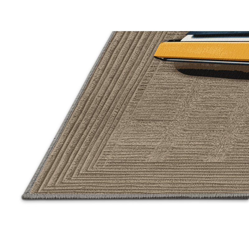 Tapis de transport gris lavable à la machine, Rectangle de 5 pi x 8 pi