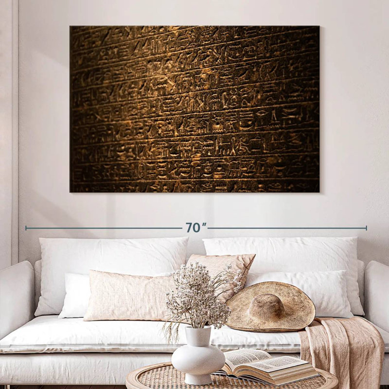 Keiri Stone Hieroglyphs Pattern, 34" H x 51" W
