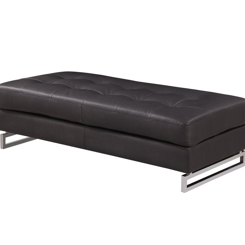Repose-pieds en cuir véritable de qualité mondiale Global, Brun