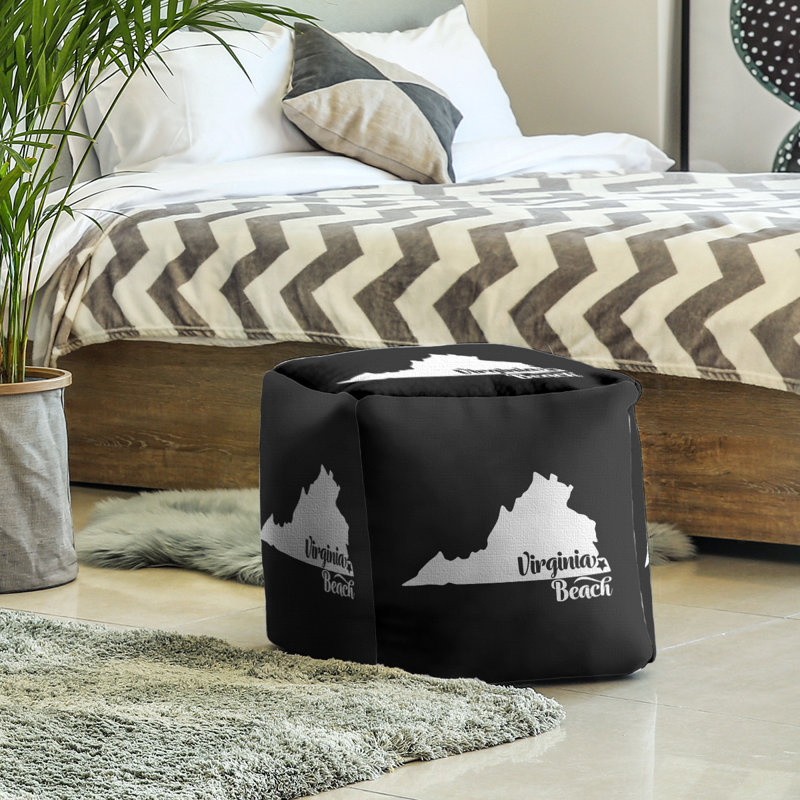 Virginia Upholstered Ottoman, Black
