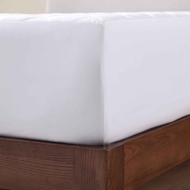 Antimicrobial & Water-Resistant Egyptian-Like Cotton Percale Mattress Protector, King, Elastic