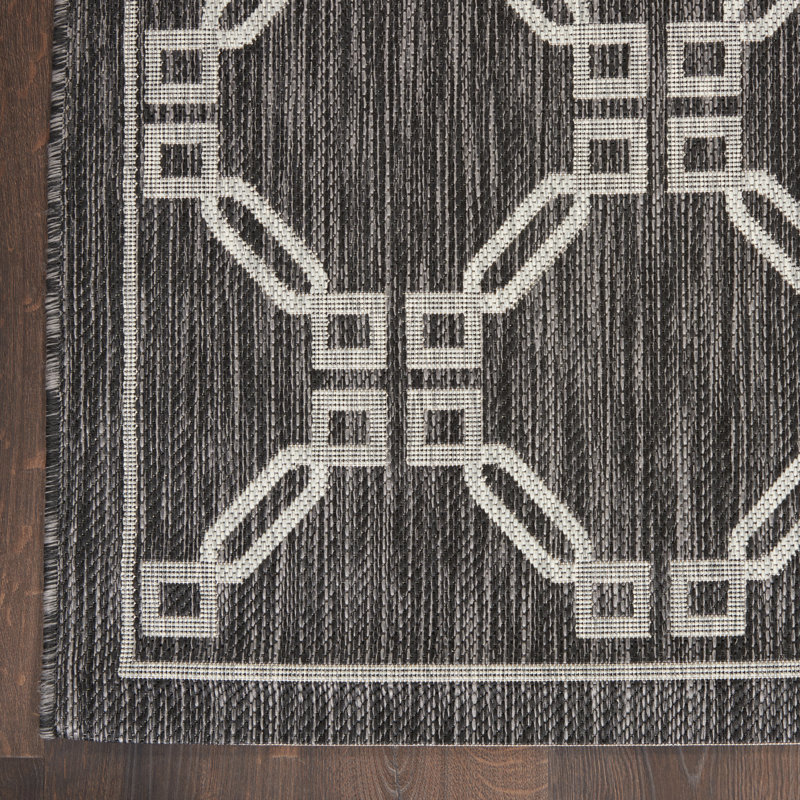 Tapis intérieur / extérieur gris anthracite Quinata, Rectangle 3 pi 6 po x 5 pi 6 po