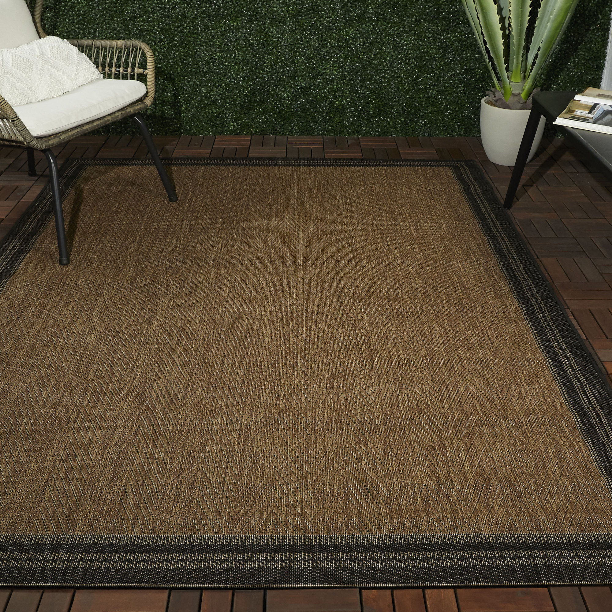 Breakwater Bay Cutlerville Brown Indoor/Outdoor Rug & Reviews | Wayfair