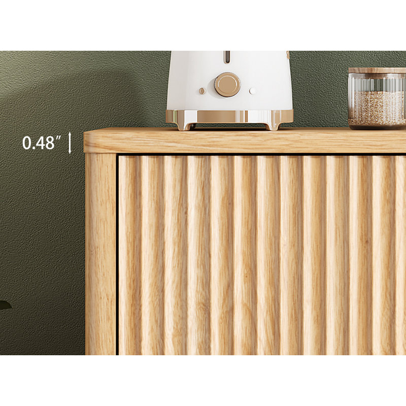 Adjustable Shelf Large-Capacity Multi-Function Storage Cabinet with Anti-Tip Design, Beige