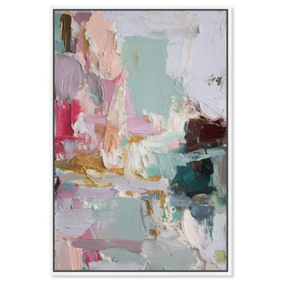Pastel Impasto Dream I Canvas Print Pink Wall Art by Art Remedy, White Frame, 20 x 30