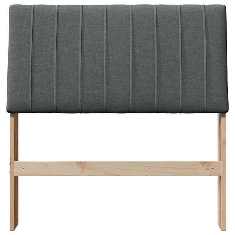 Solid Wood Headboard, UK Single - DE 90 x 190 cm, Brown, Dark Grey