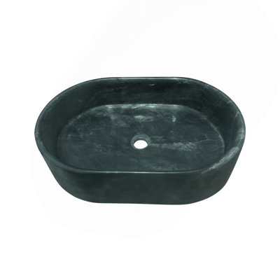 Green natural marble bathroom vessel sink, polished finished, natural genuine marble, 23.6x15.7xH5.9 Inches/600X400XH150 mm