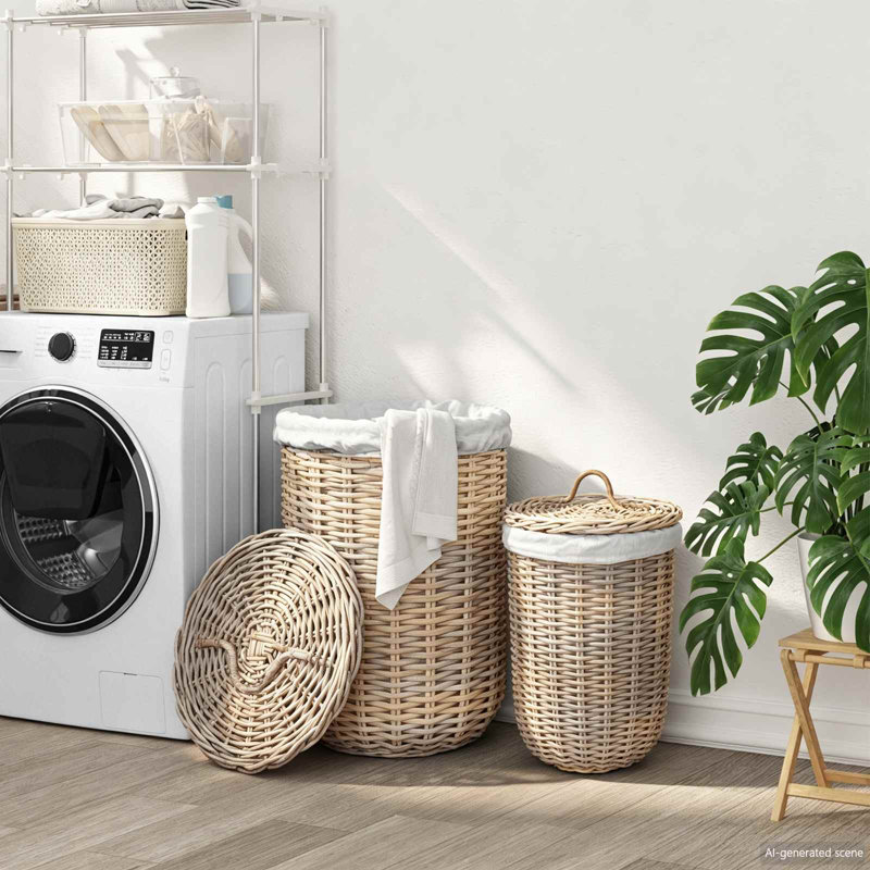 Laundry Basket, Natural Grey