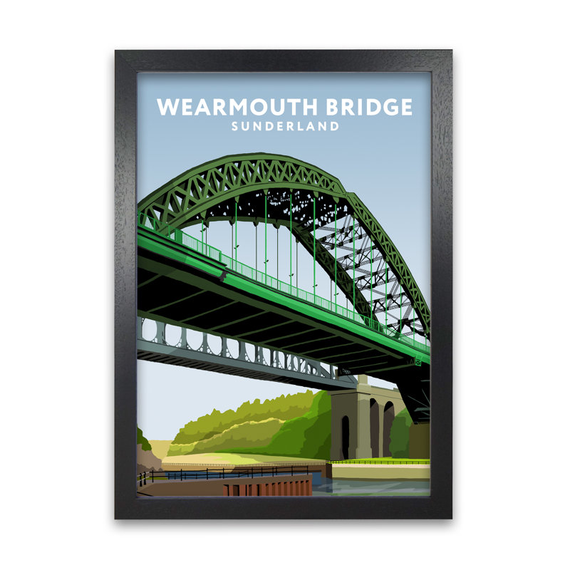 Wearmouth Bridge Sunderland by Richard O'Neill - Single Picture Frame Print, Black, 84.1 cm H x 59.4 cm W