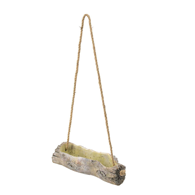 Pot à fleurs suspendu en ciment Antoniya, H 12,4 po x l 5,3 po x P 5,3 po