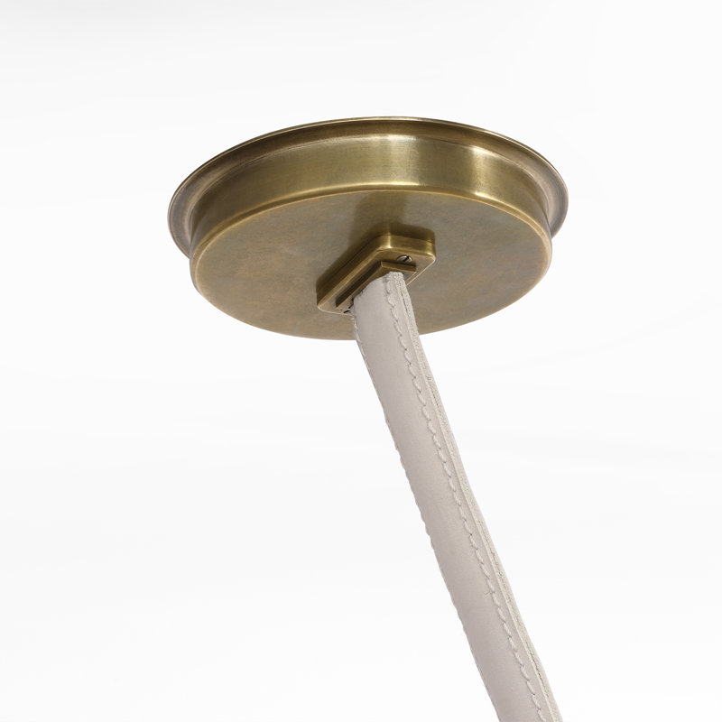 Anne-Marie Barton Dune Belted Light with Fizzy Nude Glass, Bone Suede/Mottled Brass
