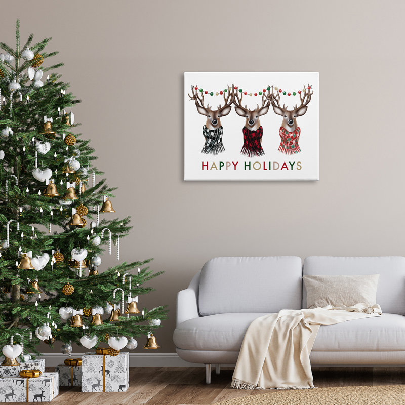 Joyeuses Fêtes Noël, Toile tendue, H 30 po x l 40 po x P 1,5 po