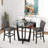 Round Glass Top with Solid Wood Base Dining Table