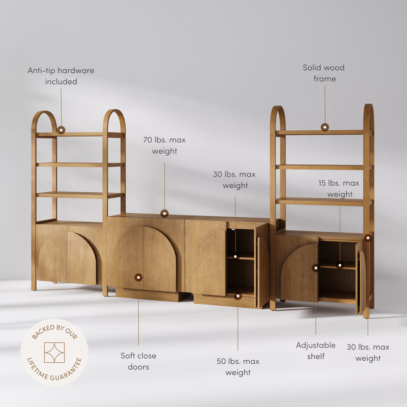 Warrick Sideboard And Bookcase Set Entertainment Center