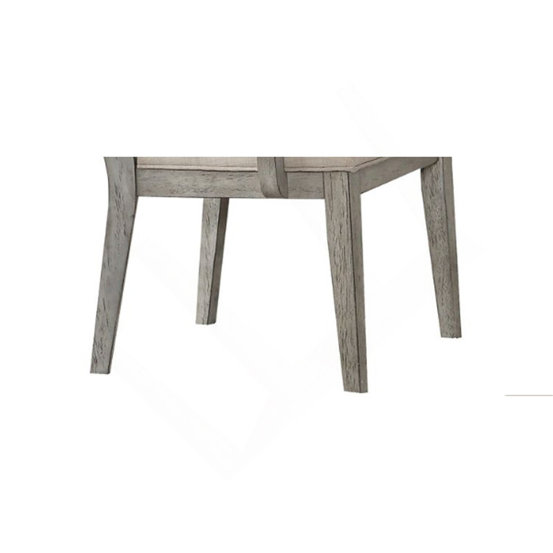 Ensemble de 2 fauteuils en tissu Rocky et finition chêne gris