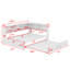 Lit de jour pleine grandeur avec lit gigogne et armoires de rangement, structure de lit d'angle en forme de L en métal avec ports USB-1034636117