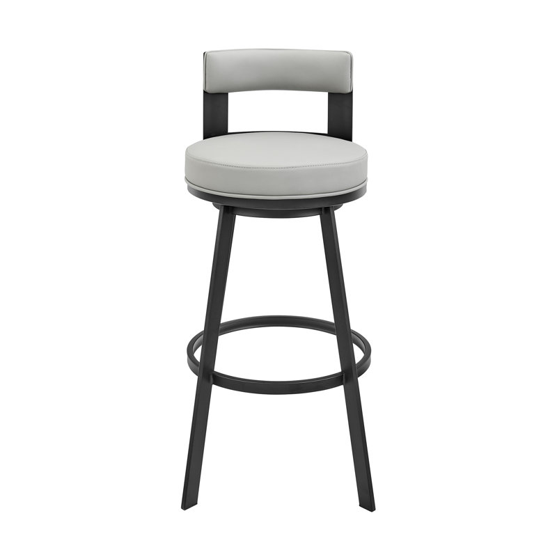 Tabourets de bar pivotants modernes en similicuir gris pour la cuisine