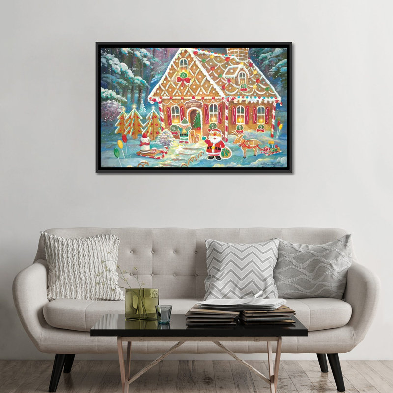 «Santa's Ginger Workshop» par Ruane Manning - reproduction d'art, Aucun mat, H 48 po x l 32 po x P 1,5 po