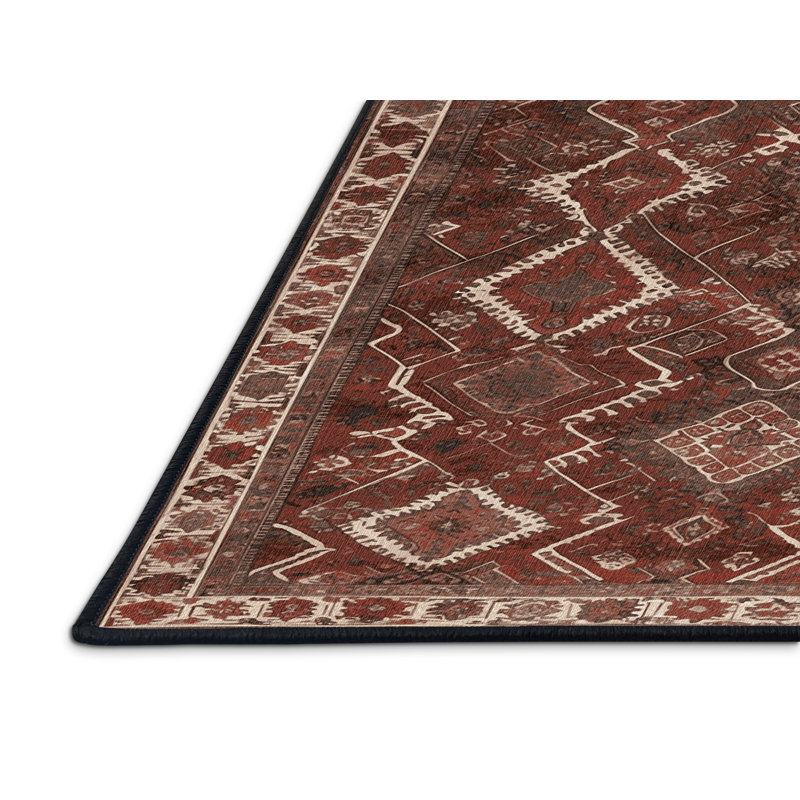 Machine Washable Persian Black Area Rug, Square 3'