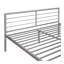 Lit superposé simple au-dessus d'un lit double en métal avec bureau, échelle et lattes de qualité pour la chambre à coucher, argent métallique