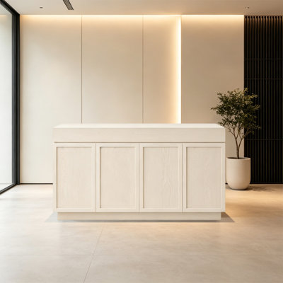 Bureau de réception avec tiroir de rangement verrouillable, aucun assemblage requis, comptoir avant pour salon, magasin de vêtements, bureau et commerce de détail