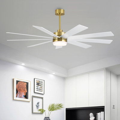 Ventilateur de plafond 9 pales avec éclairage à DEL et télécommande Veun