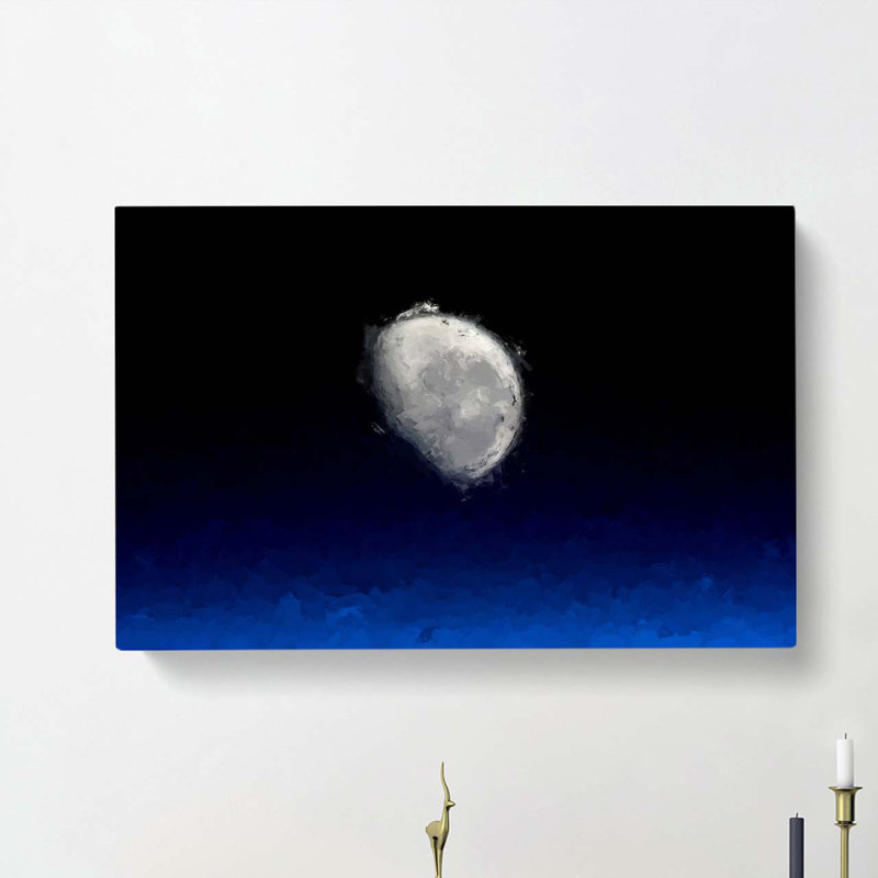 Close Up Of The Moon In Abstract - Wrapped Canvas Print, 60cm H x 91cm W x 3cm D