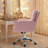 Faux Leather Home Office Chair Adjustable Swivel Desk Chair-1327126242