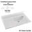 36" Engineered marble Single Bathroom Vanity Top In White With Sink in right