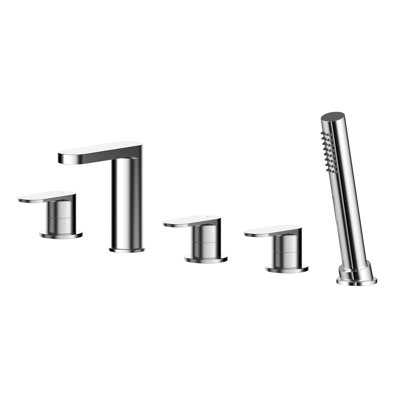 Binsey 3 Handle Deck Bath Shower Mixer Bath Filler with Diverter
