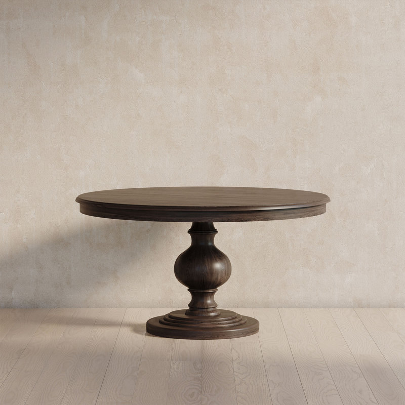 Maven Lane Zola Traditional Round Wooden Dining Table, Antiqued Brown