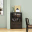 Armoire de rangement avec 4 portes en fer, cadre en métal noir robuste et pieds en métal-736765717
