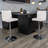 Nobles Contemporary Adjustable Height Barstool with Panel Back and Chrome Base-42689926