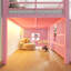Lit mezzanine simple bas avec tiroirs de rangement, tablettes et lumières - Lit mezzanine en métal avec espace sous le lit indépendant, rose-129506367