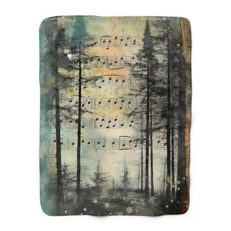 Midnight Forest Chronicles - couverture en sherpa de qualité supérieure 1 pièce - reproduction d'art luxueuse, Lit simple