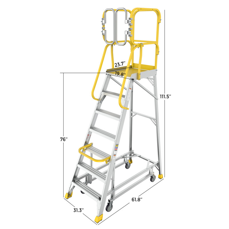 Échelle de sécurité à 7 marches en aluminium 375 lb
