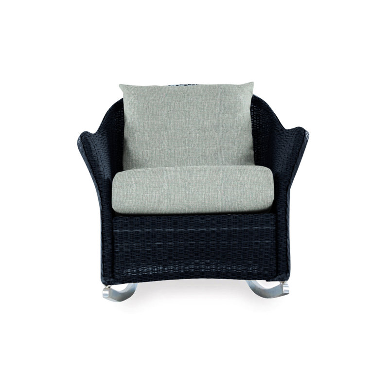 Weekend Retreat Outdoor Rocker Chair, Demo Oatmeal, Ebony
