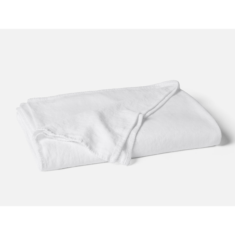 Jeté en lin Helena, Grand lit, Blanc alpin