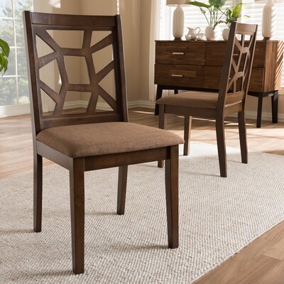 Red Barrel StudioÂ® Studio Abilene Mid-Century Light Brown Fabric Upholstered And Walnut Brown Finished Dining Chair (Set Of 2) -  7F230DE6C3554C4994CB10960289A340