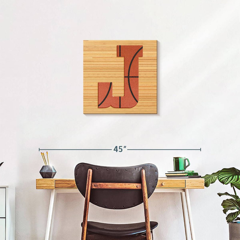 «Basketball J Alphabet» sur toile, H 20 po x l 20 po x P 1,25 po